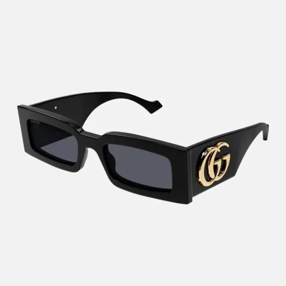 NEW GG1425S 001 53 GUCCI BLACK RECTANGULAR SUNGLASSES GUCCI